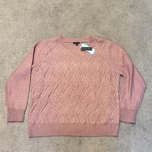 Lety & Me Pink Crewneck Long Sleeve Sweater Size 2X